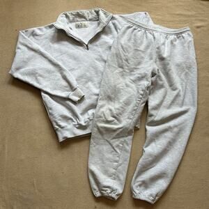 Vintage 90s Ll Bean Russell Athletic Fleece Sweatsuit Pullover Sweatpants L/XL